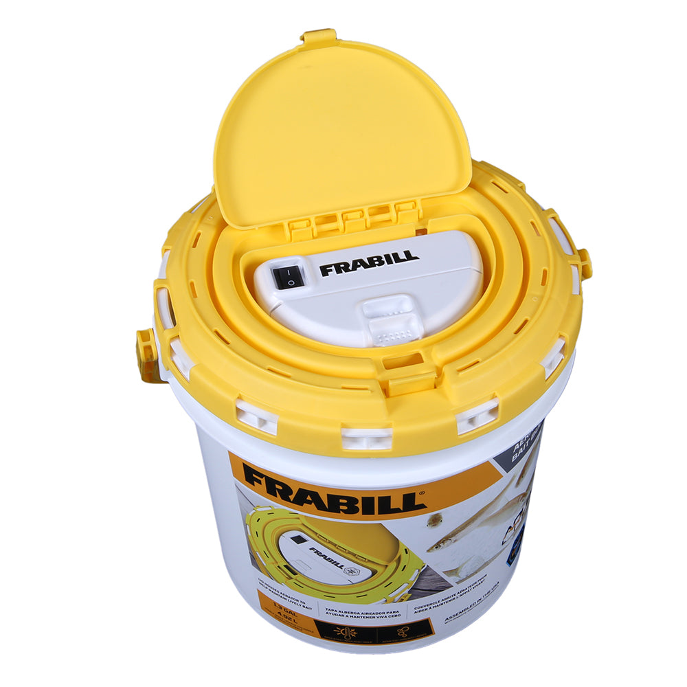 Frabill Dual Fish Bait Bucket with Aerator Built-In-Marine & Livewell Plumbing-1-Tiny Boat Nation