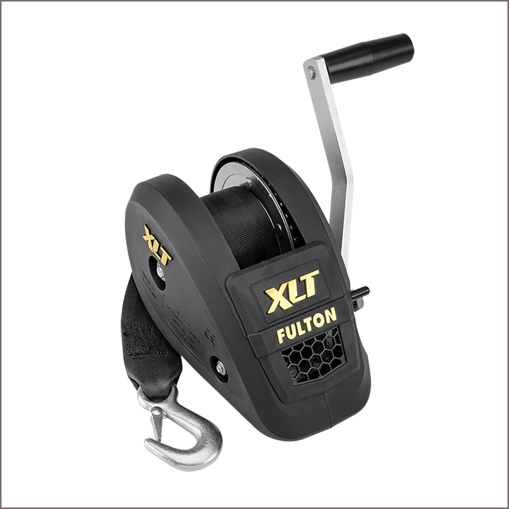 Fulton 1500lb Single Speed Winch w-20&#39; Strap Included - Black Cover-Trailering-1-Tiny Boat Nation