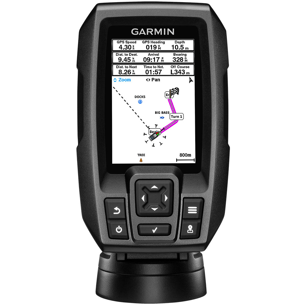 Garmin STRIKER™ 4 Fishfinder Worldwide Version w-77-200kHz - 4-Pin Transducer w-Transom & Trolling Motor Mounts-Marine Navigation & Instruments-1-Tiny Boat Nation