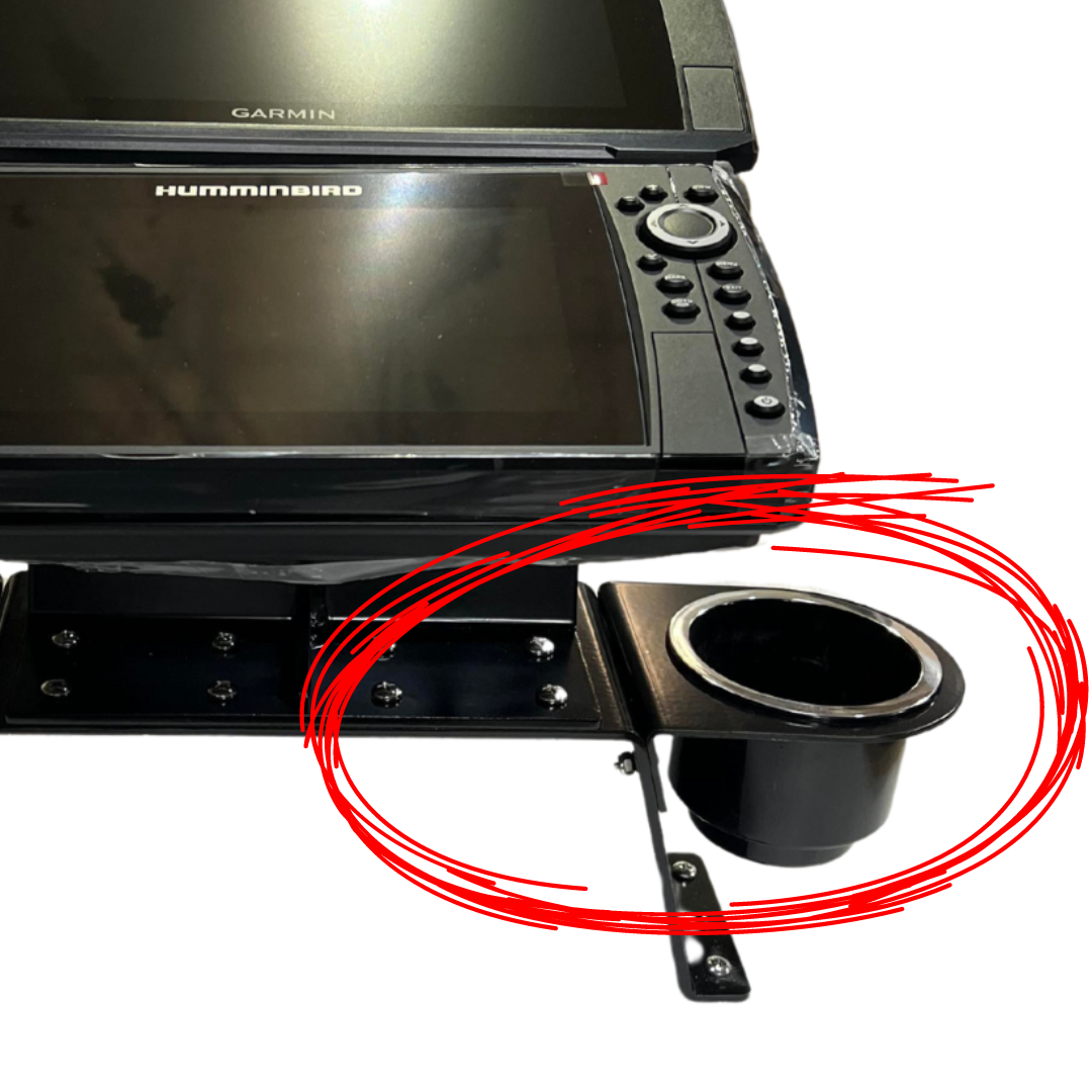 Heavy Duty Double Graph Mount-Watercraft Parts &amp; Accessories-Dual Graph Mount 5&quot; Bottom Riser-Cup Holder-18-Tiny Boat Nation