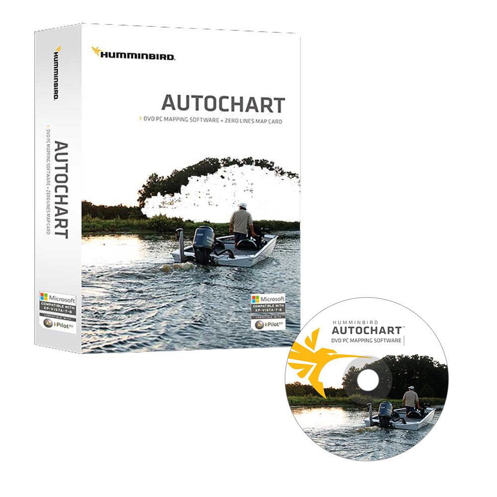Humminbird Autochart DVD PC Mapping Software w-Zero Lines Map Card-Cartography-1-Tiny Boat Nation