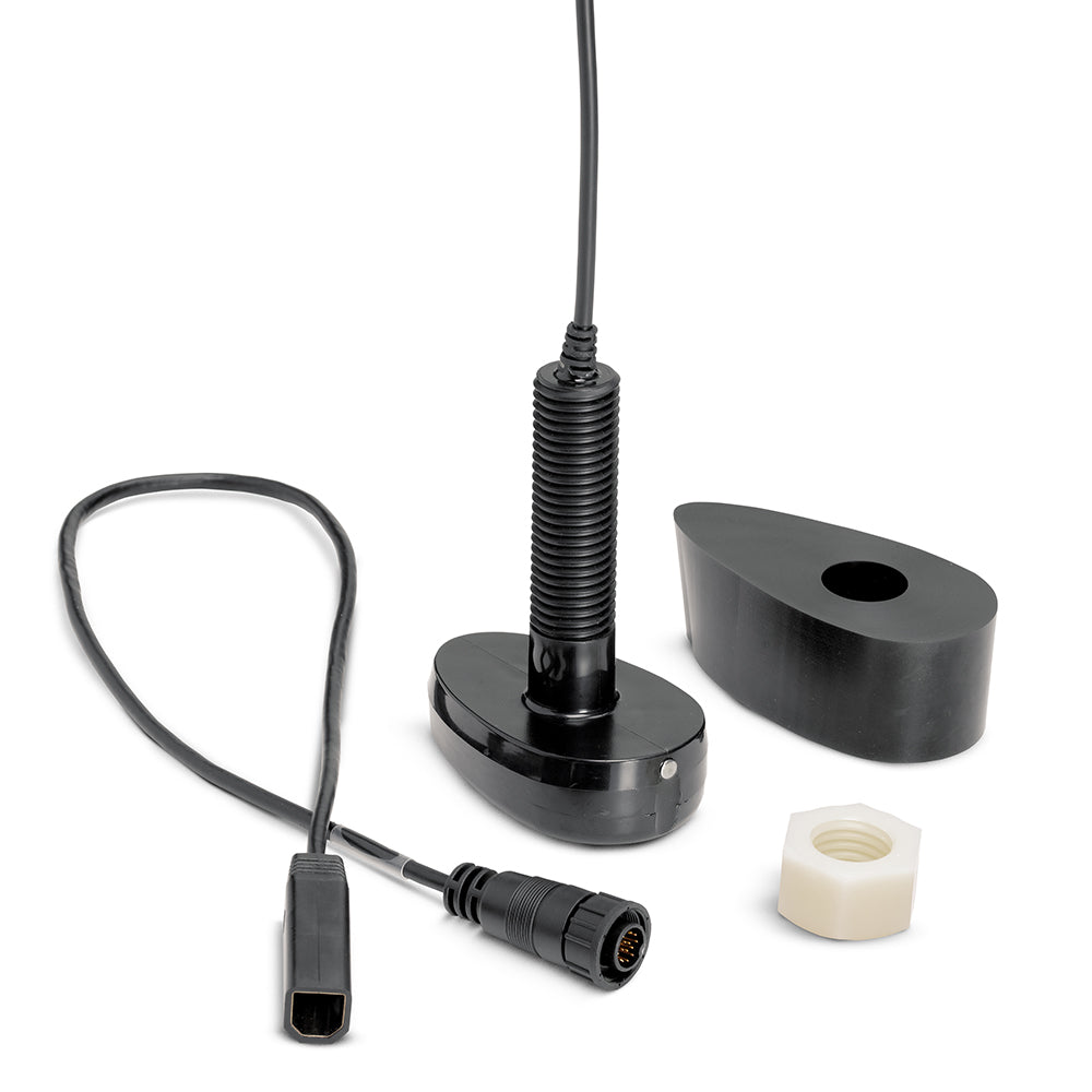 Humminbird XPTH-9-HW-T Dual Spectrum CHIRP Plastic Thru-Hull Transducer w-Temp-Marine Navigation &amp; Instruments-1-Tiny Boat Nation
