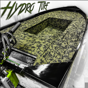 Hydro Turf - Cut Groove - EVA Foam Traction Mat-Decking-With Adhesive-Gator Camo-9-Tiny Boat Nation