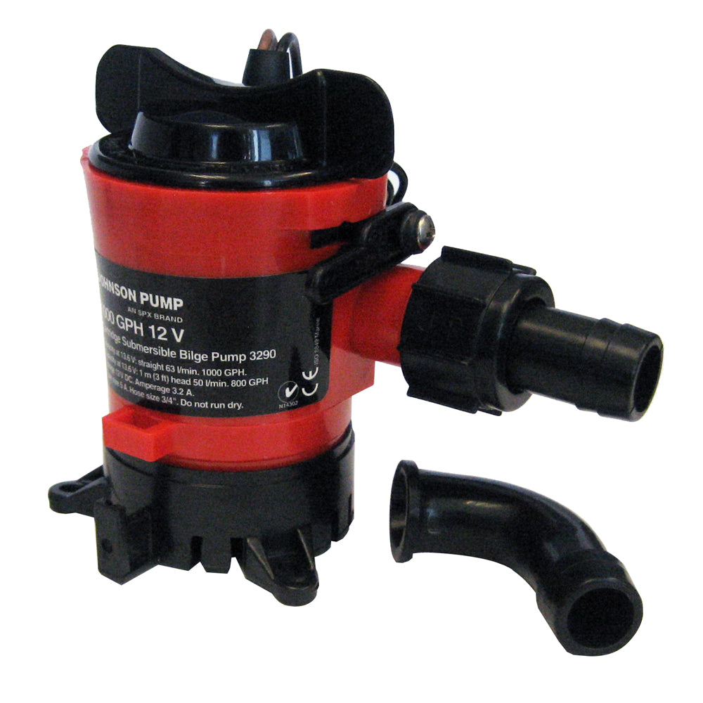 Johnson Pump 1000 GPH Bilge Pump 3-4&quot; 12V Dura Ports-Marine &amp; Livewell Plumbing-1-Tiny Boat Nation