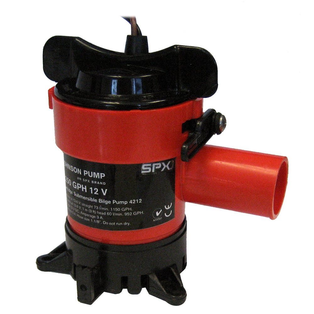 Johnson Pump 1250 GPH Bilge Pump 1-1-8" Hose 12V-Marine & Livewell Plumbing-1-Tiny Boat Nation