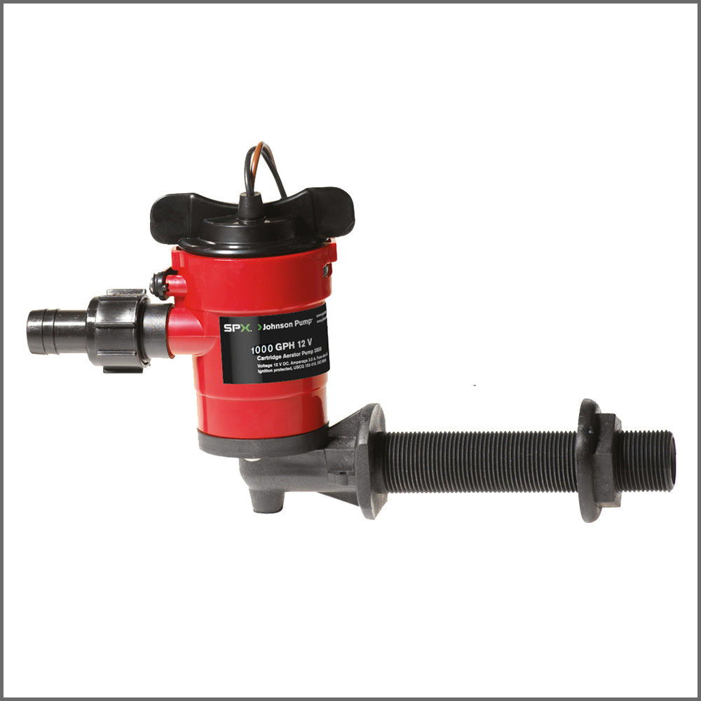 Johnson Pump Cartridge Aerator 1000 GPH 90° Intake - 12V-Marine &amp; Livewell Plumbing-1-Tiny Boat Nation