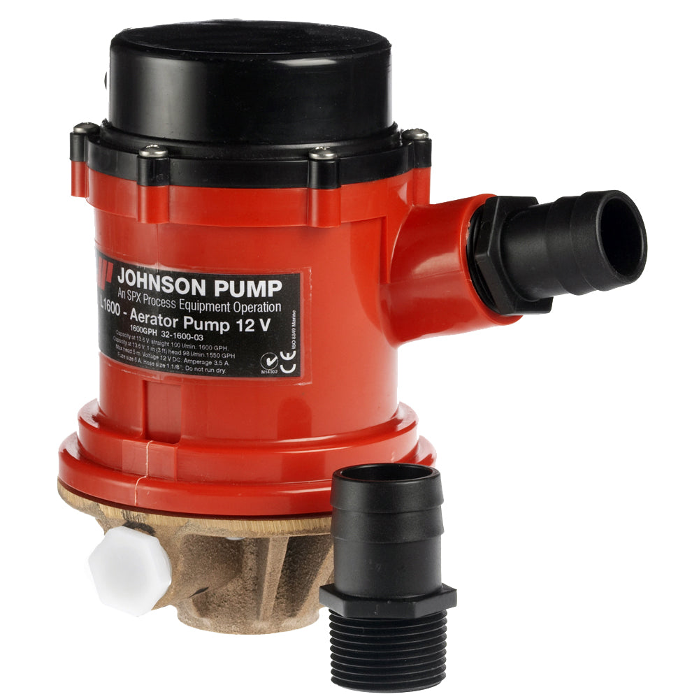 Johnson Pump Pro Series 1600 GPH Tournament Livewell-Baitwell Pump - 12V-Marine & Livewell Plumbing-1-Tiny Boat Nation