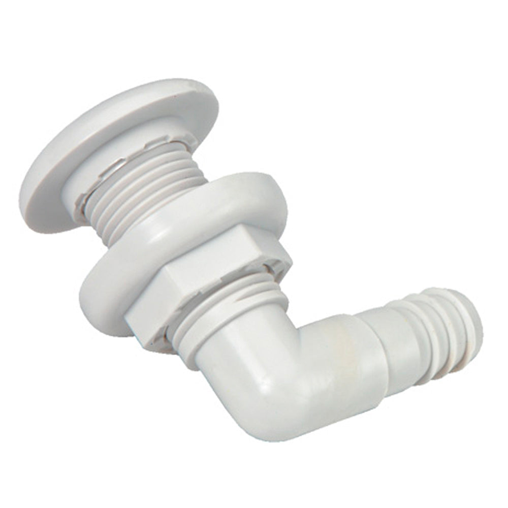Johnson Pump Thru-Hull Connector - 3-4&quot; - 90° - White (CLEARANCE)-Marine &amp; Livewell Plumbing-1-Tiny Boat Nation