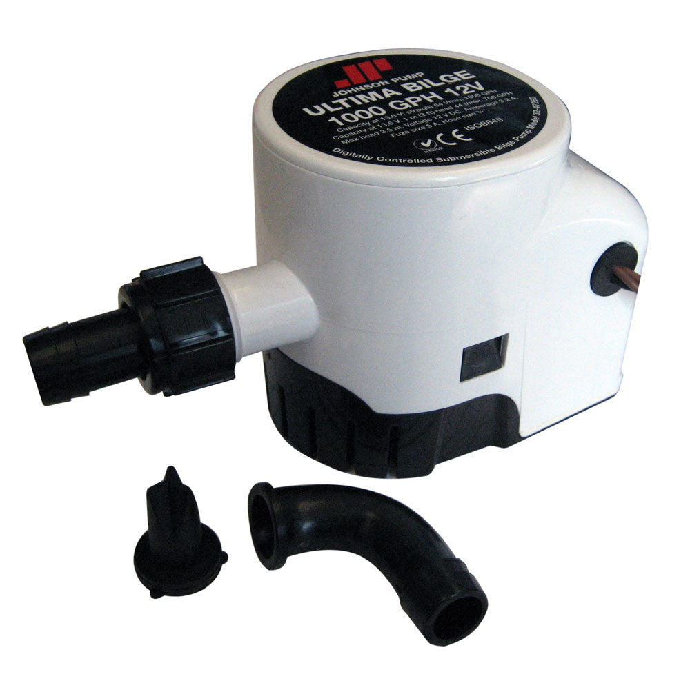 Johnson Pump Ultima Bilge 1000 GPH 3-4" Hose Dura Port-Marine & Livewell Plumbing-1-Tiny Boat Nation