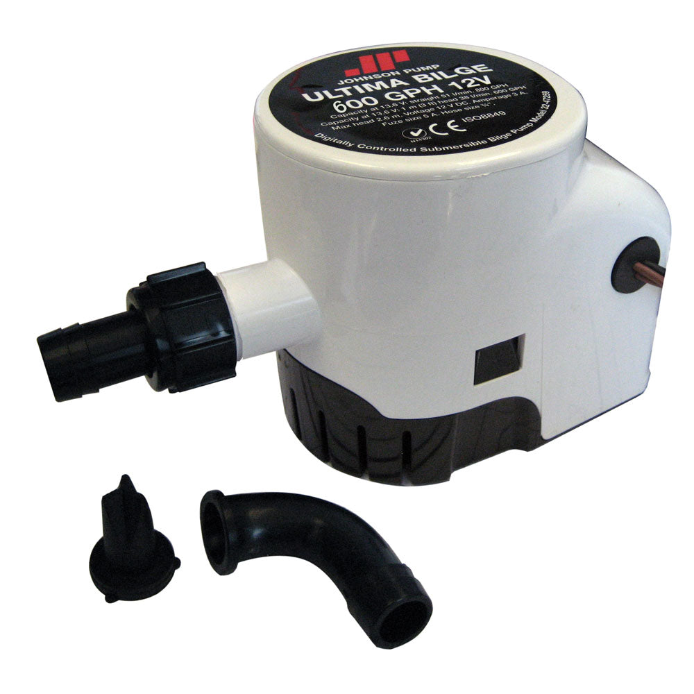 Johnson Pump Ultima Bilge 600 GPH 3-4" Hose Dura Ports-Marine & Livewell Plumbing-1-Tiny Boat Nation