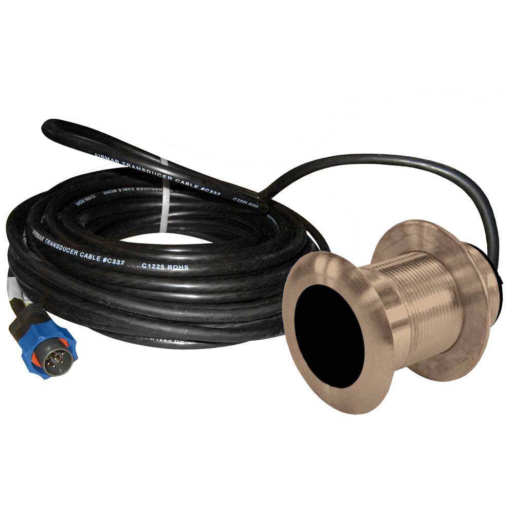 Lowrance B117 0° 50-200kHz Thru-Hull Depth-Temp w-Blue Connector - 600W-Marine Navigation &amp; Instruments-1-Tiny Boat Nation