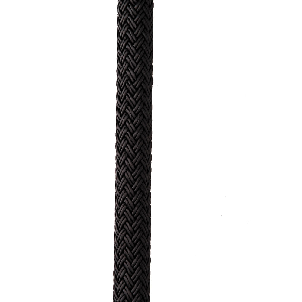 New England Ropes 1-2&quot; X 25&#39; Nylon Double Braid Dock Line - Black-Anchoring &amp; Docking-1-Tiny Boat Nation
