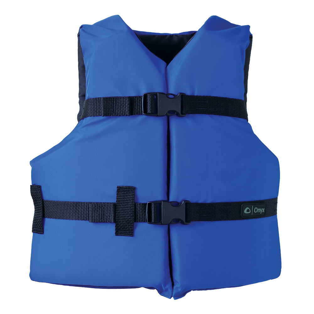Onyx Nylon General Purpose Life Jacket - Youth 50-90lbs - Blue-Marine Safety-1-Tiny Boat Nation
