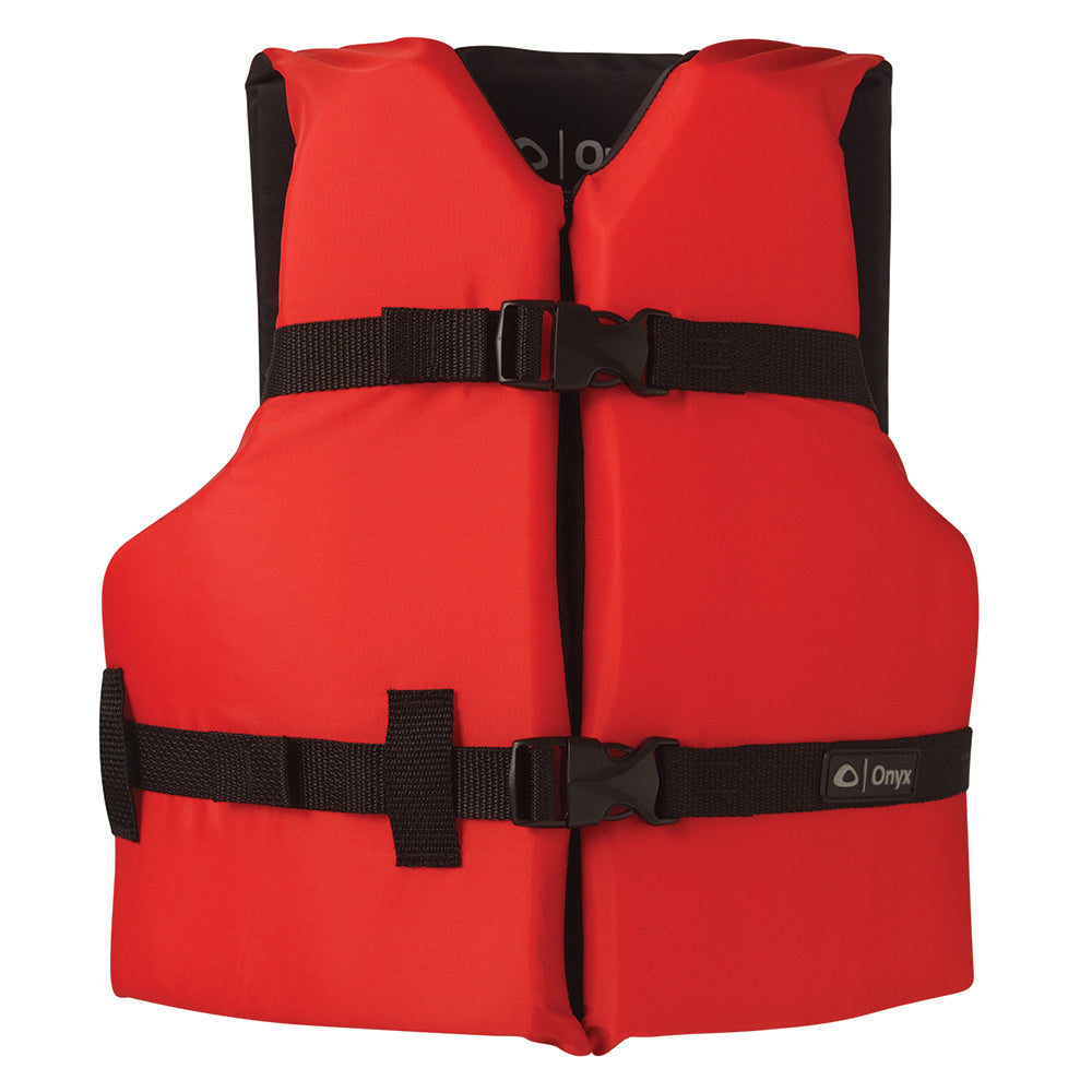 Onyx Nylon General Purpose Life Jacket - Youth 50-90lbs - Red-Marine Safety-1-Tiny Boat Nation