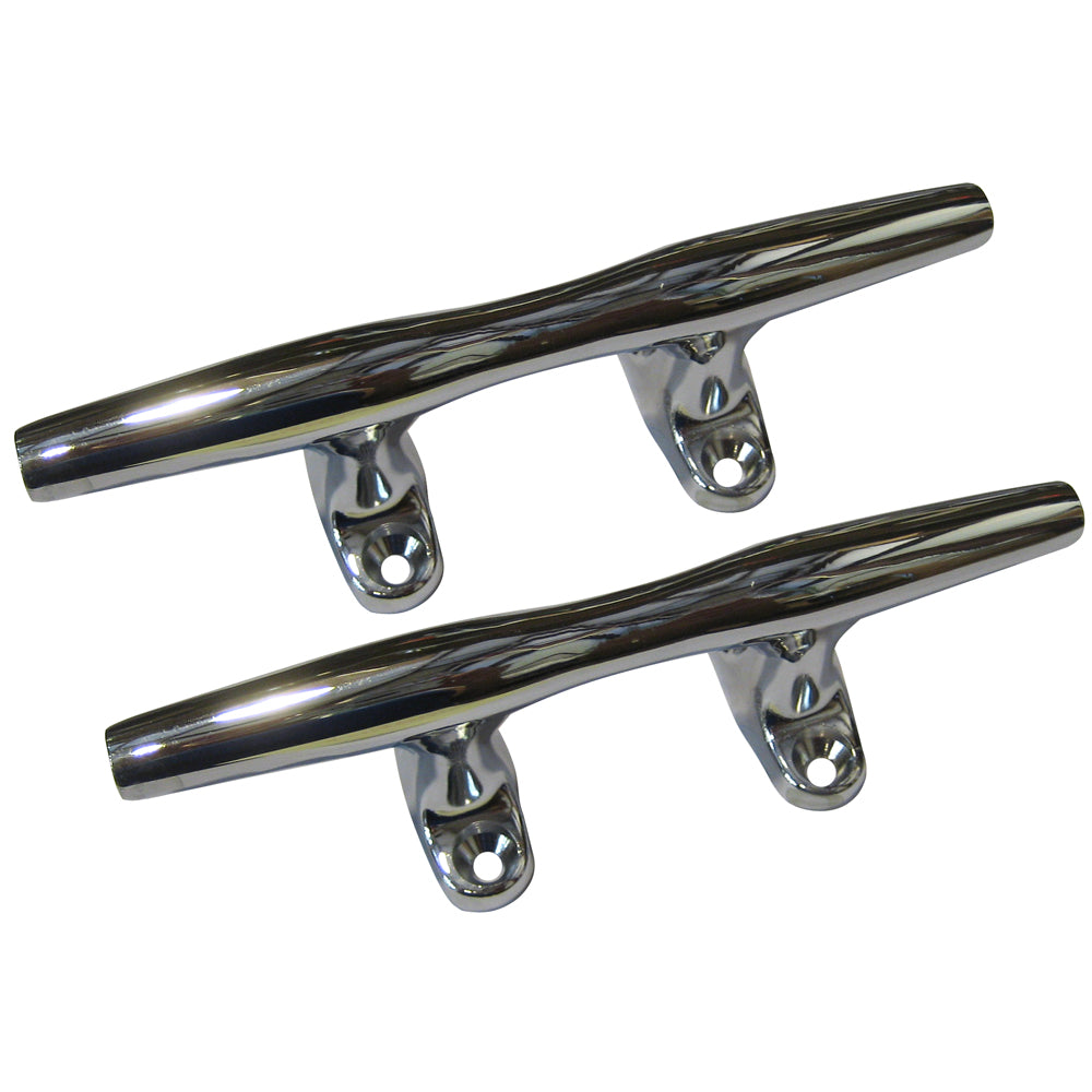 Perko 4&quot; Open Base Cleat - Chrome Plated Zinc - Pair-Marine Hardware-1-Tiny Boat Nation