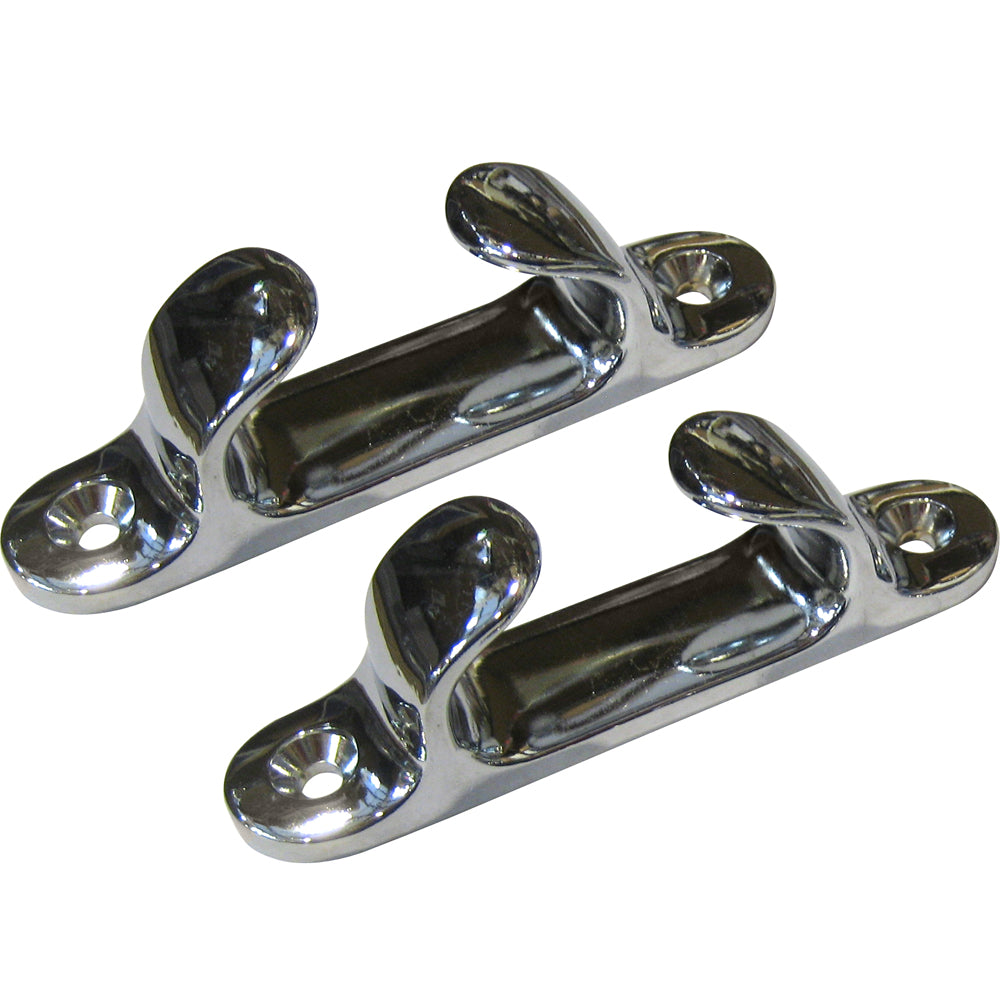 Perko 4&quot; Straight Chock - Chrome Plated Zinc-Marine Hardware-1-Tiny Boat Nation