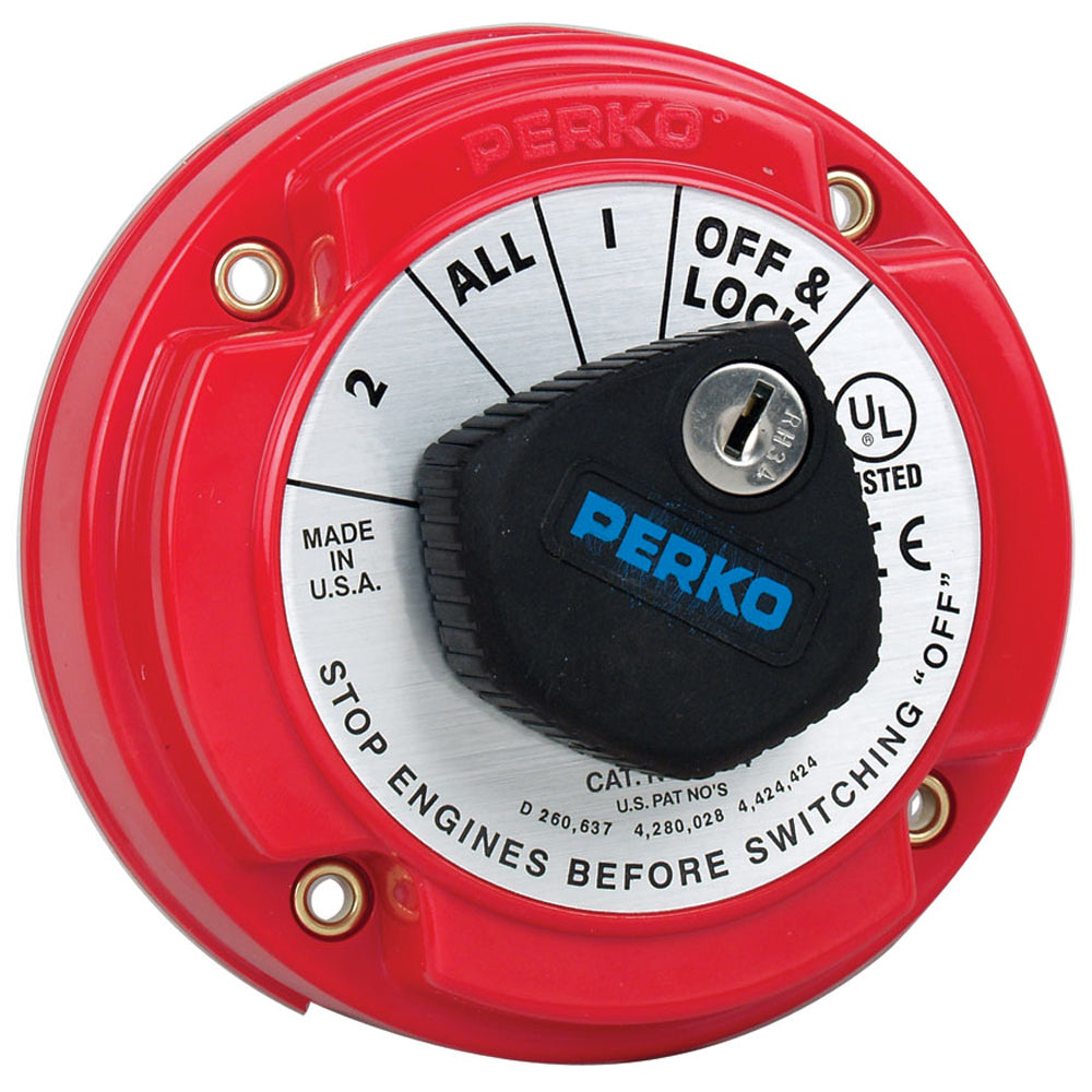 Perko 8504DP Medium Duty Battery Selector Switch w-Alternator Field Disconnect & Key Lock-Electrical-1-Tiny Boat Nation