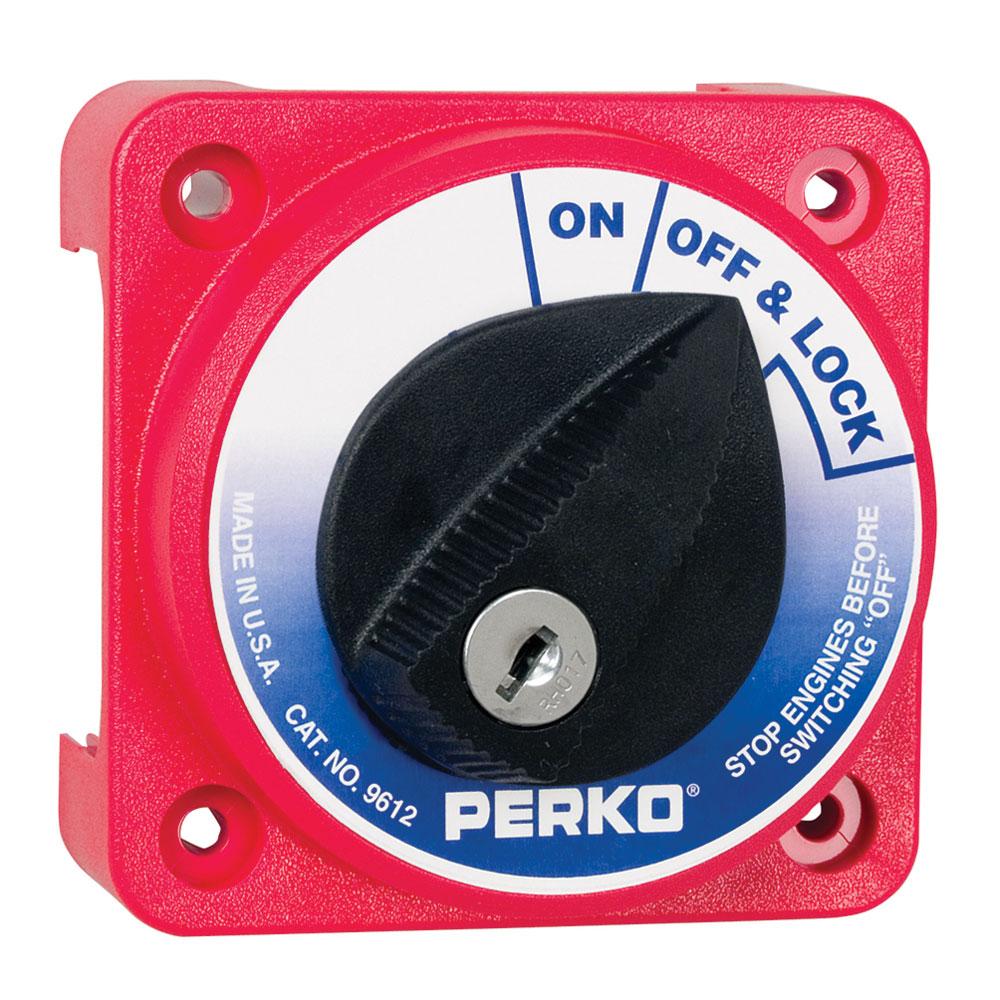Perko 9612DP Compact Medium Duty Main Battery Disconnect Switch w-Key Lock-Electrical-1-Tiny Boat Nation