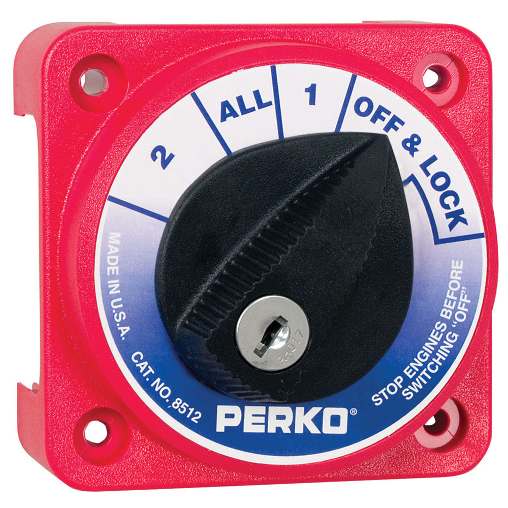 Perko Compact Medium Duty Battery Selector Switch w-Key Lock-Electrical-1-Tiny Boat Nation