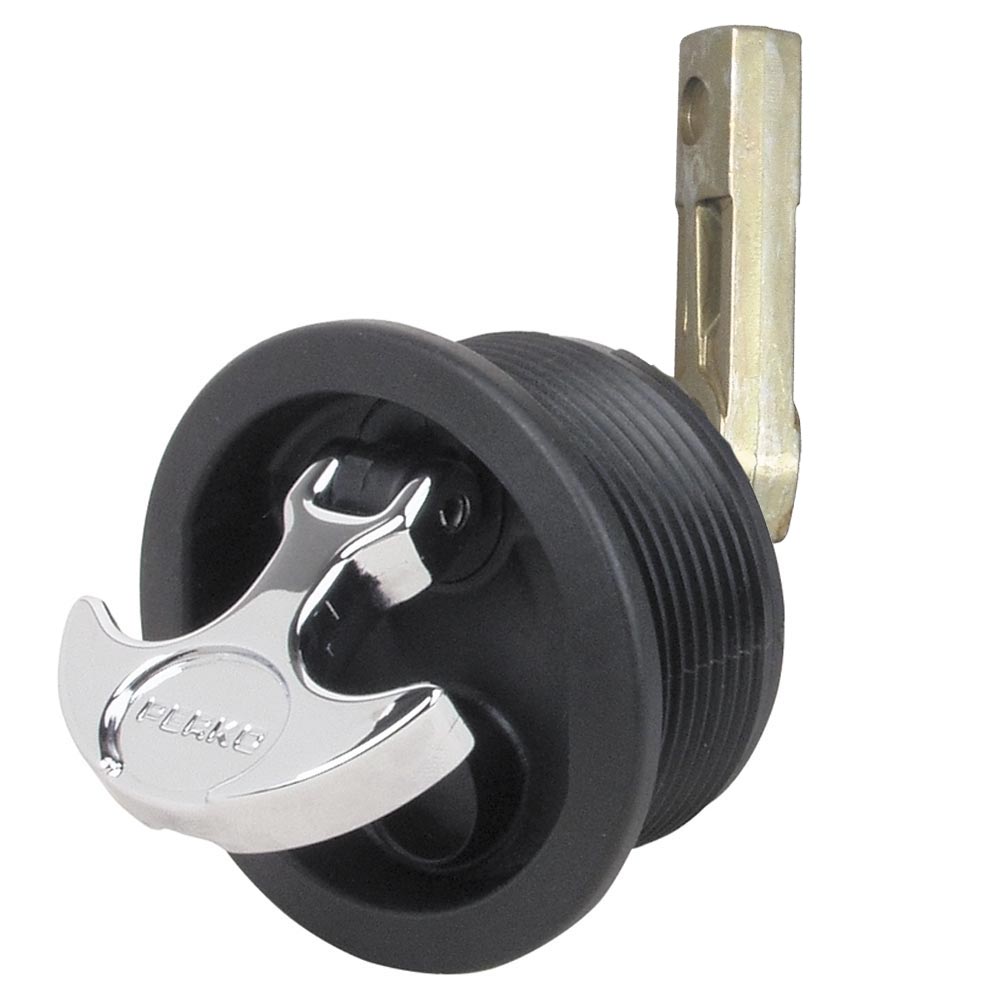 Perko Flush Mount Latch - Straight Cam Bar - 2.5&quot; Hole - Black-Marine Hardware-1-Tiny Boat Nation