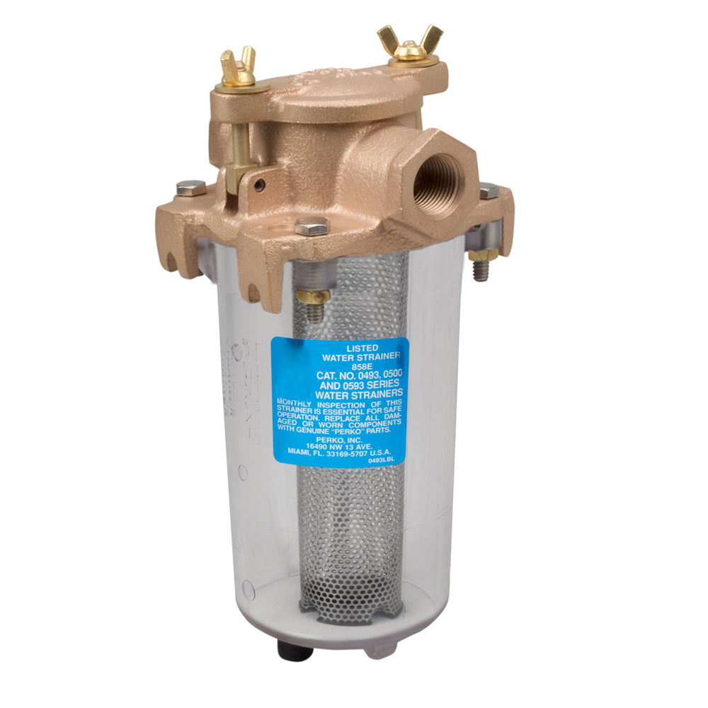 Perko Lightweight Intake Water Strainer - Clear Body - 1-2" Pipe Size-Marine &amp; Livewell Plumbing-1-Tiny Boat Nation