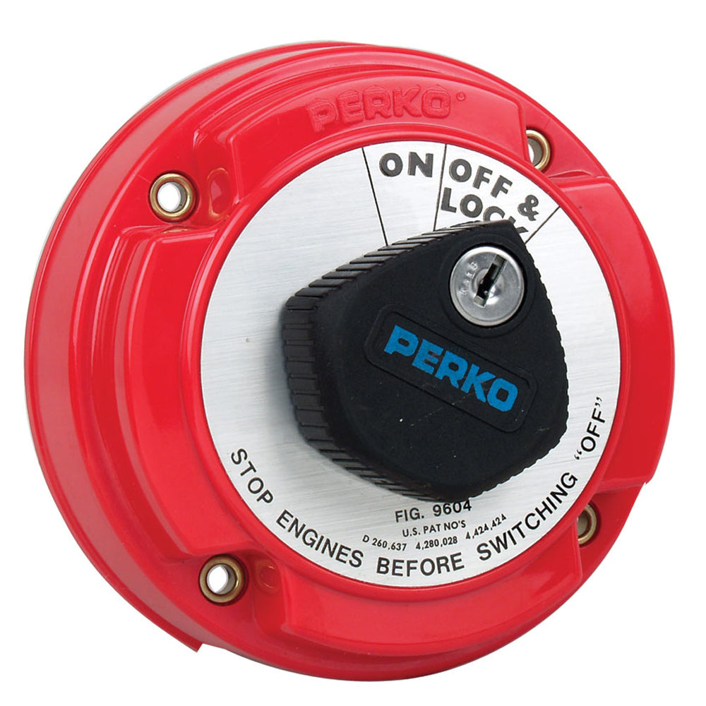 Perko Medium Duty Main Battery Disconnect Switch w-Alternator Field Disconnect &amp; Key Lock-Electrical-1-Tiny Boat Nation