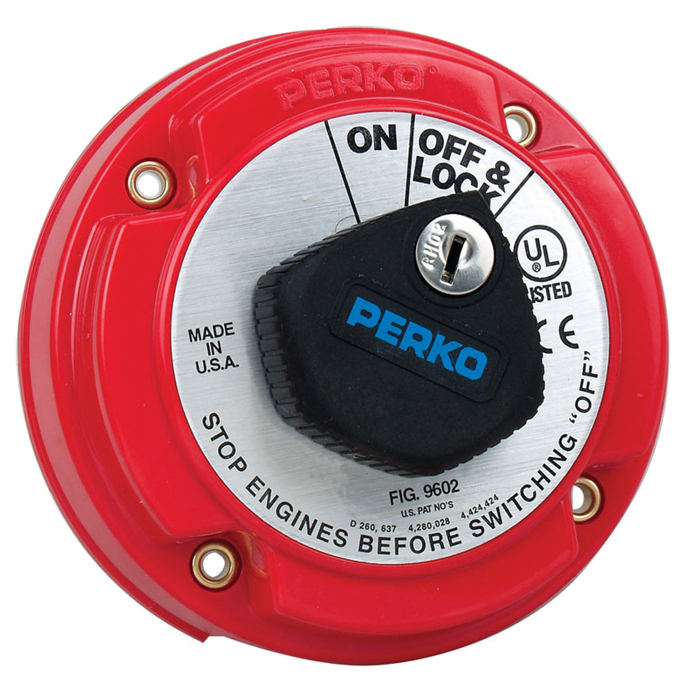 Perko Medium Duty Main Battery Disconnect Switch w-Key Lock-Electrical-1-Tiny Boat Nation