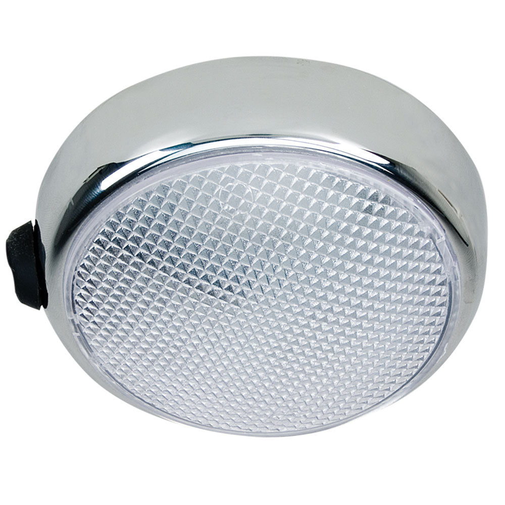 Perko Round Surface Mount LED Dome Light - Chrome Plated - w-Switch-Lighting-1-Tiny Boat Nation