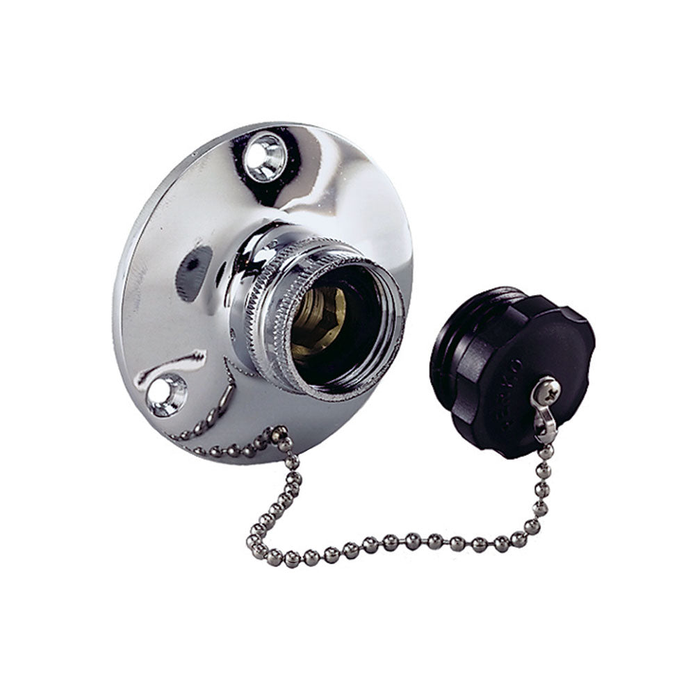 Perko Water Inlet Fitting w-Plug-Marine &amp; Livewell Plumbing-1-Tiny Boat Nation