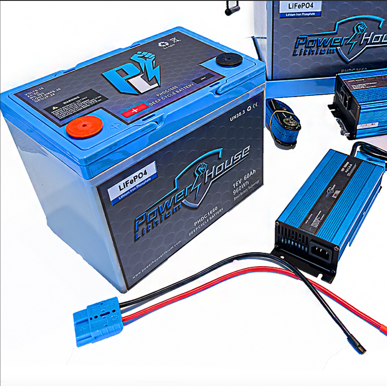 Power House 16v Deep Cycle Lithium Battery-Marine Battery-48 AH-1-Tiny Boat Nation