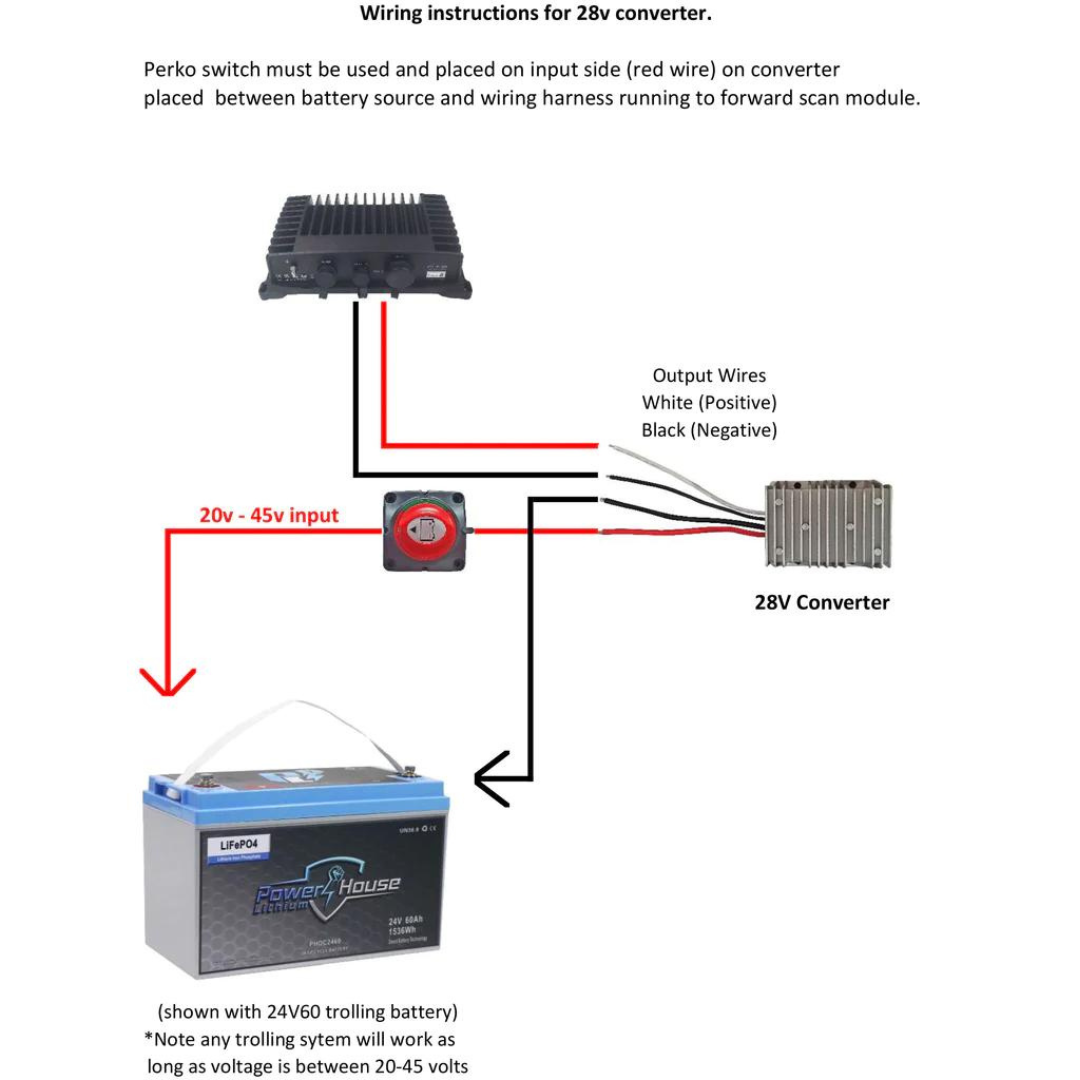 Power House Lithium 28V Forward Facing Sonar Converter-1-Tiny Boat Nation