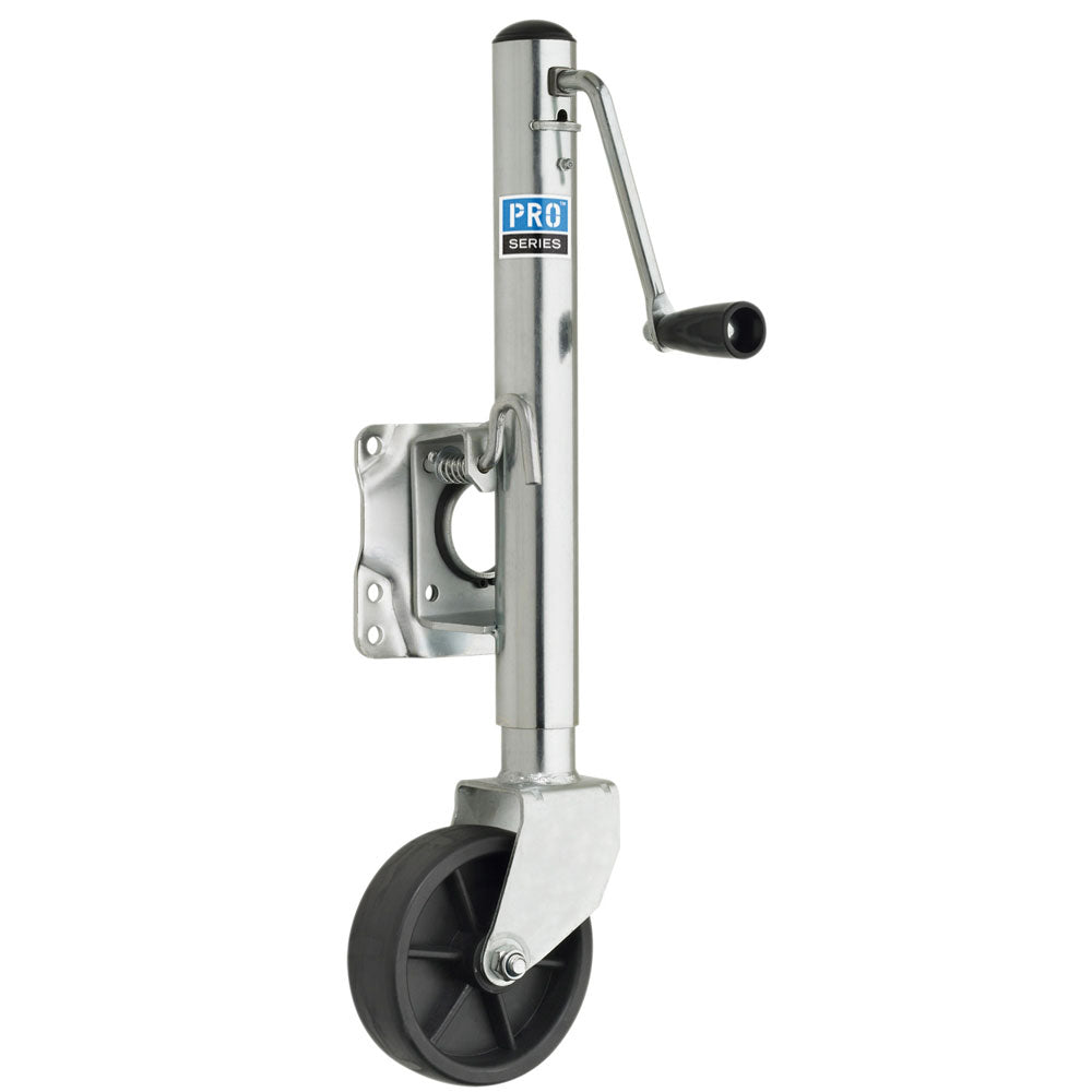 Pro Series 1000 lbs. Zinc Plated Swivel Jack w-6" Poly Wheel-Trailering-1-Tiny Boat Nation