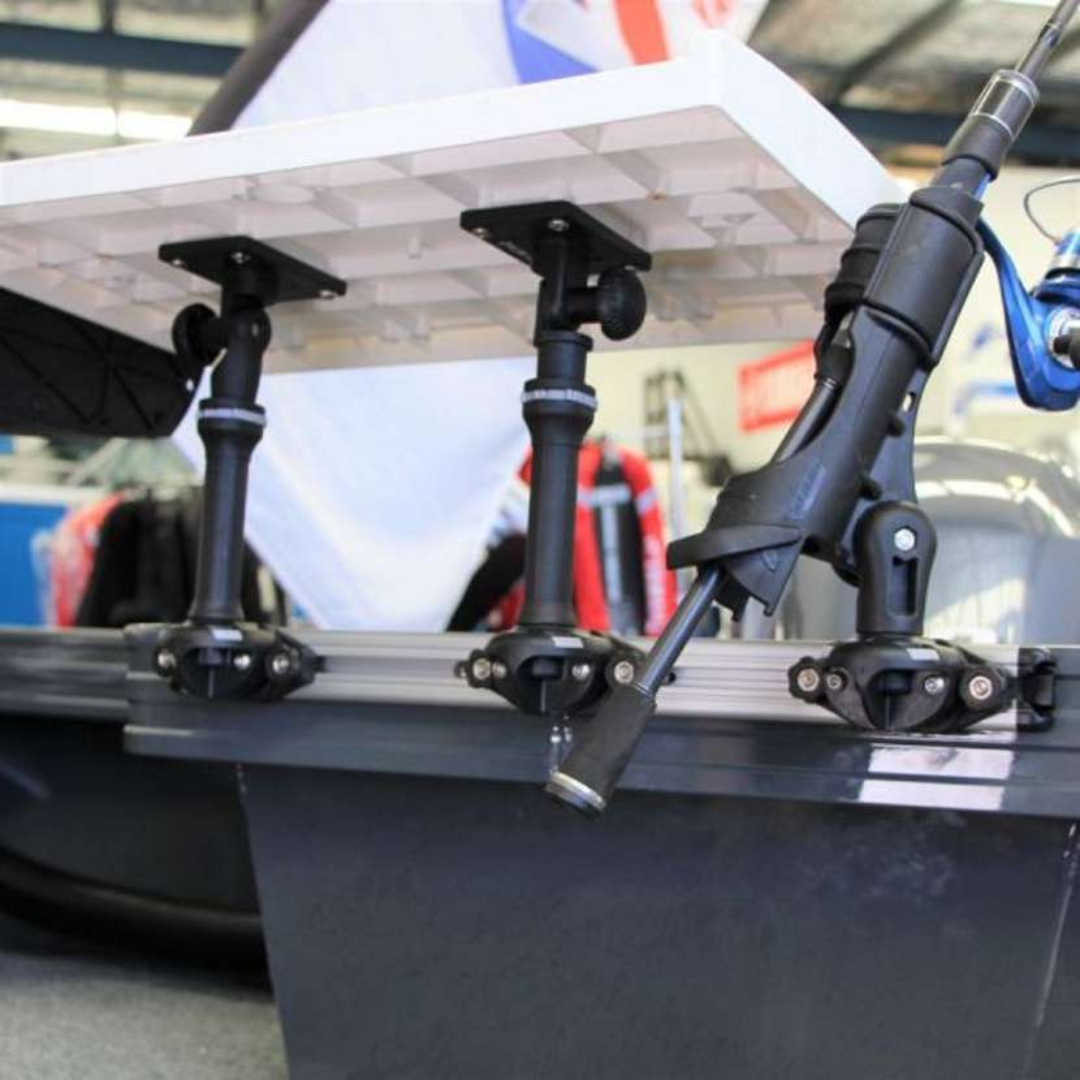 Fishing Boat RAILBLAZA TracLoader Aluminum Boat Track - Gunnel Mount For Fishing Rod Holders & Accessories Aluminum Track System Fishing Boat RAILBLAZA TracLoader Aluminum Boat Track - Gunnel Mount For Fishing Rod Holders & Accessories Aluminum Track System