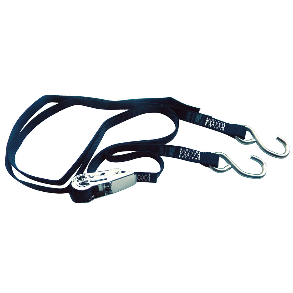 Rod Saver Stainless Steel Ratchet Gunwale Tie-Down - 1&quot; x 10&#39;-Trailering-1-Tiny Boat Nation