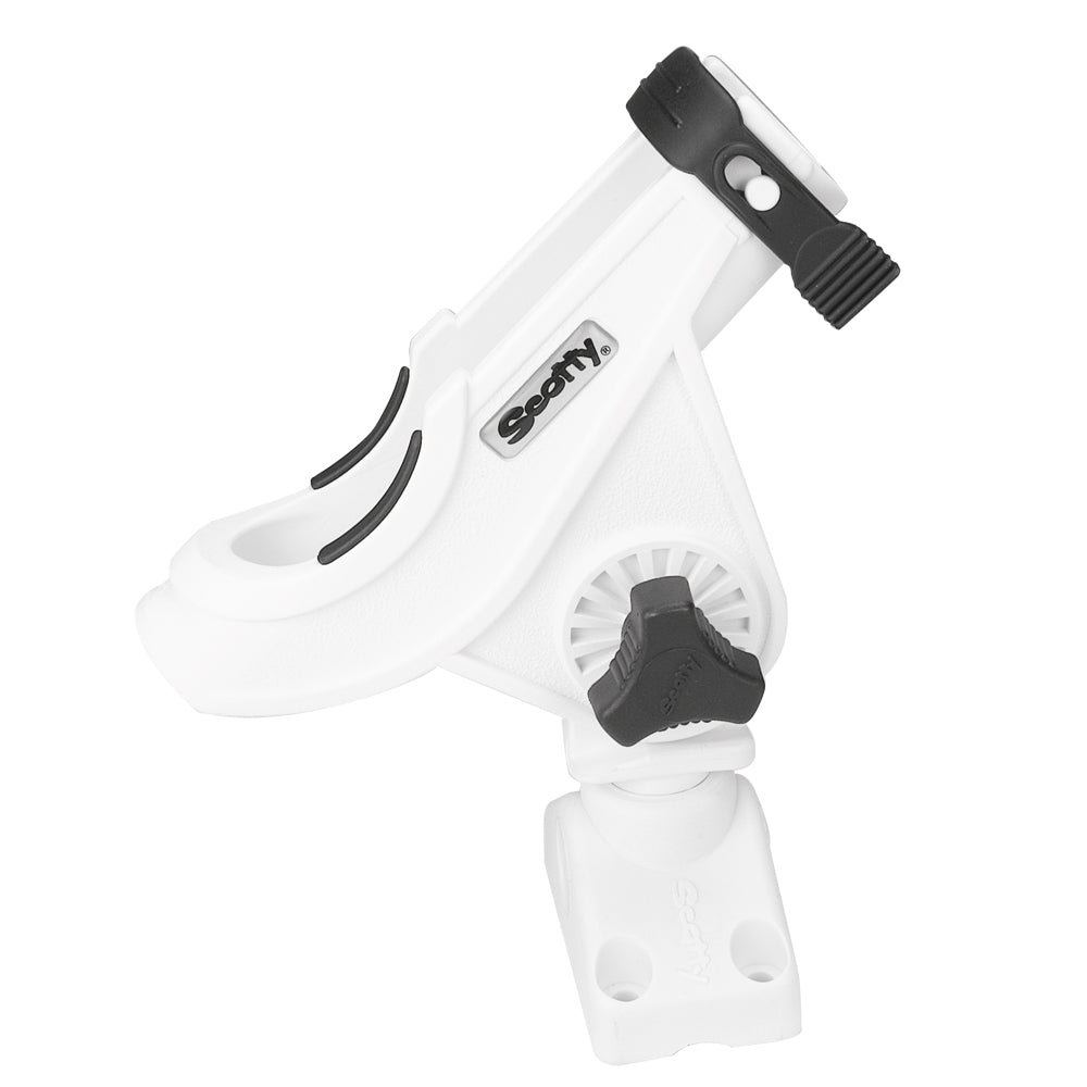 Scotty 280 Bait Caster-Spinning Rod Holder w-241 Deck-Side Mount - White-Paddlesports-1-Tiny Boat Nation