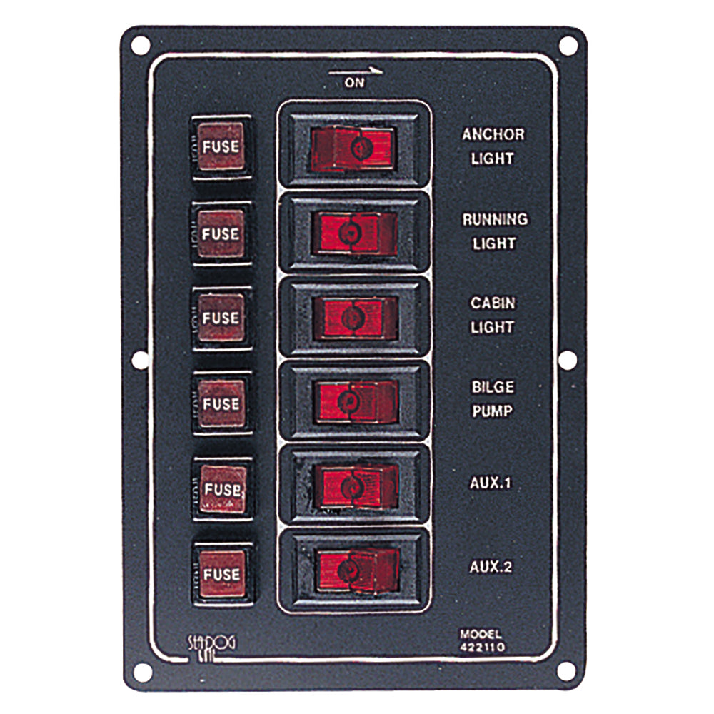 Sea-Dog Aluminum Switch Panel Vertical - 6 Switch-Electrical-1-Tiny Boat Nation