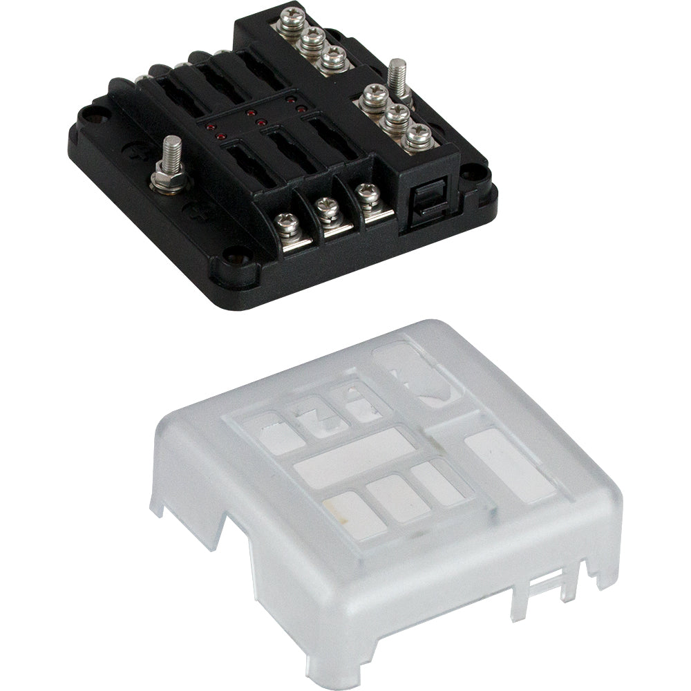 Sea-Dog Blade Style LED Indicator Fuse Block w-Negative Bus Bar - 6 Circuit-Electrical-1-Tiny Boat Nation