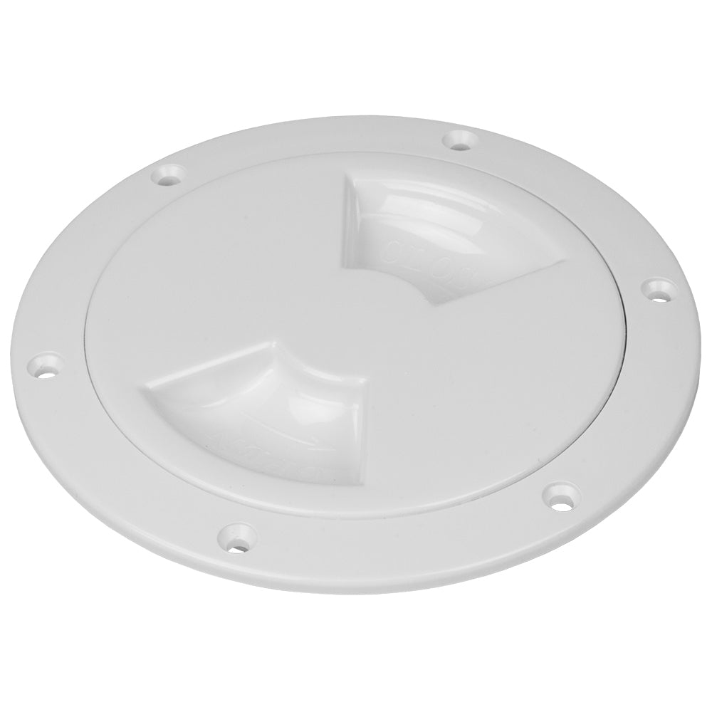 Sea-Dog Quarter-Turn Smooth Deck Plate w-Internal Collar - White - 8"-Marine Hardware-1-Tiny Boat Nation