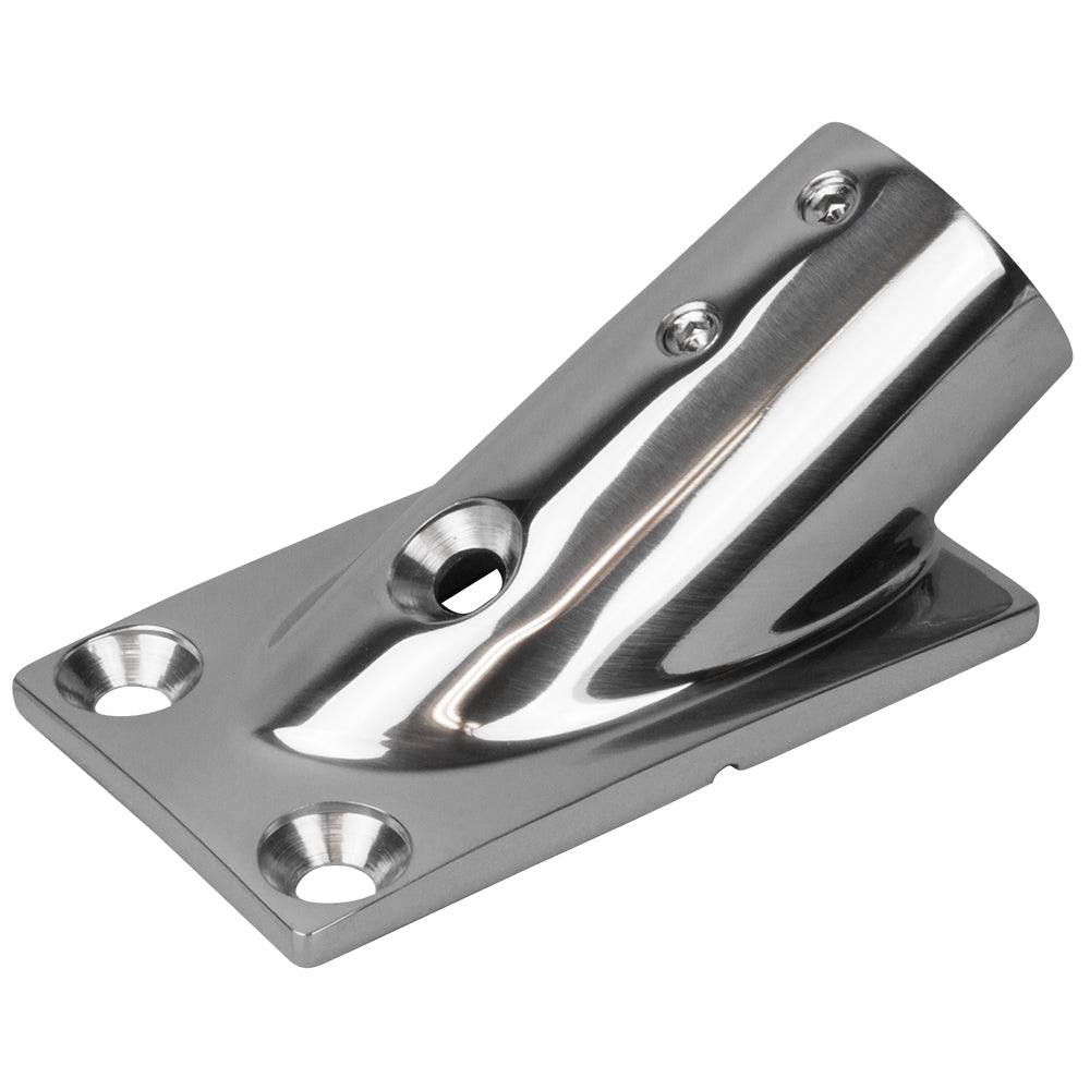 Sea-Dog Rail Base Fitting Rectangular Base 30° 316 Stainless Steel - 1-7-8" x 3-3-16" - 1" OD-Boat Outfitting-1-Tiny Boat Nation