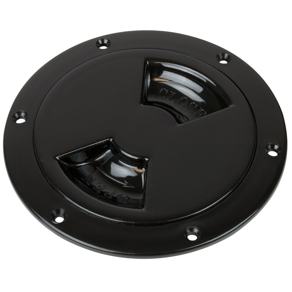 Sea-Dog Smooth Quarter Turn Deck Plate - Black - 6&quot;-Marine Hardware-1-Tiny Boat Nation