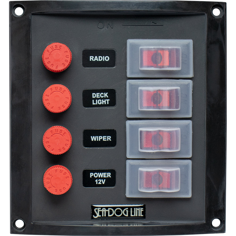Sea-Dog Splash Guard Switch Panel Vertical - 4 Switch-Electrical-1-Tiny Boat Nation