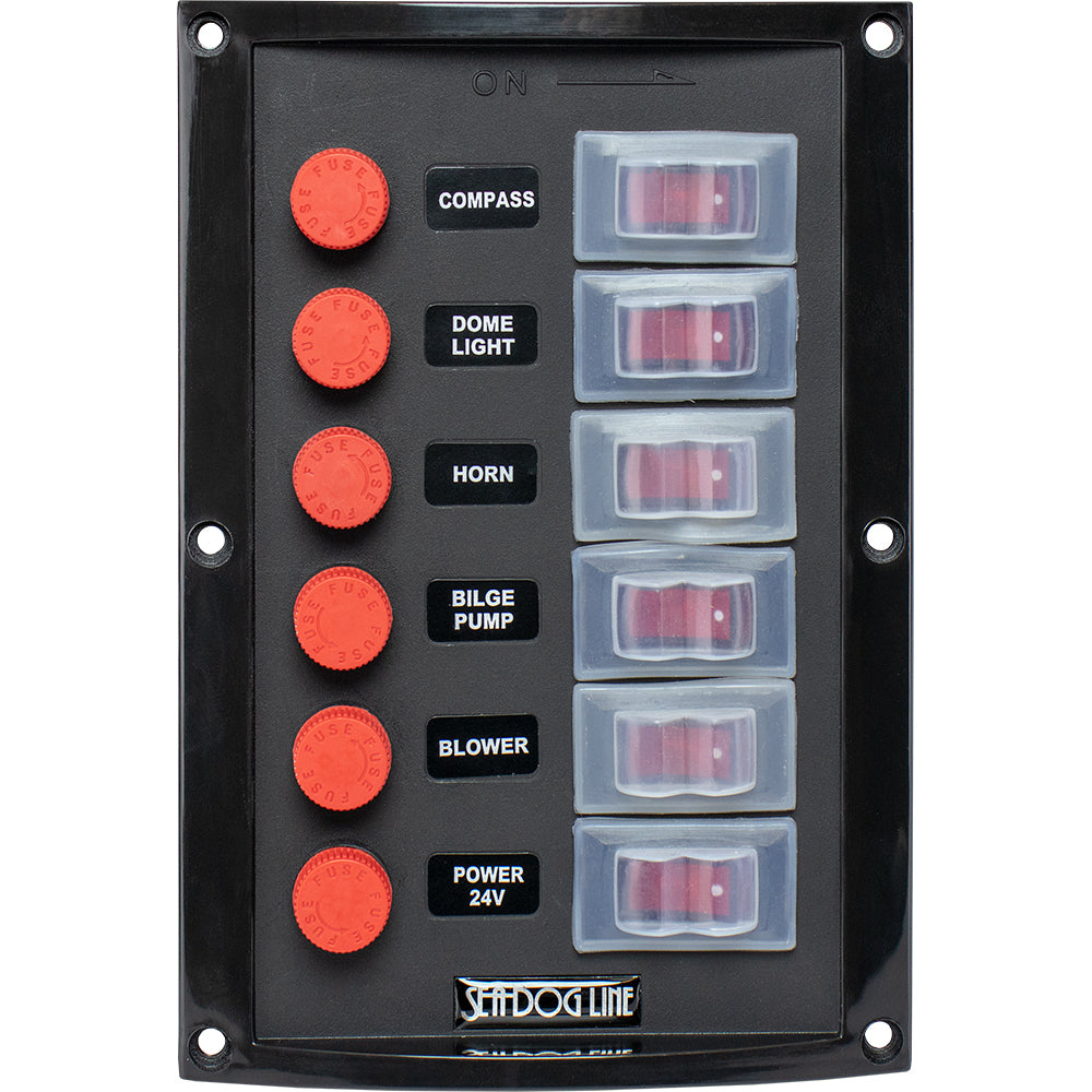 Sea-Dog Splash Guard Switch Panel Vertical - 6 Switch-Electrical-1-Tiny Boat Nation