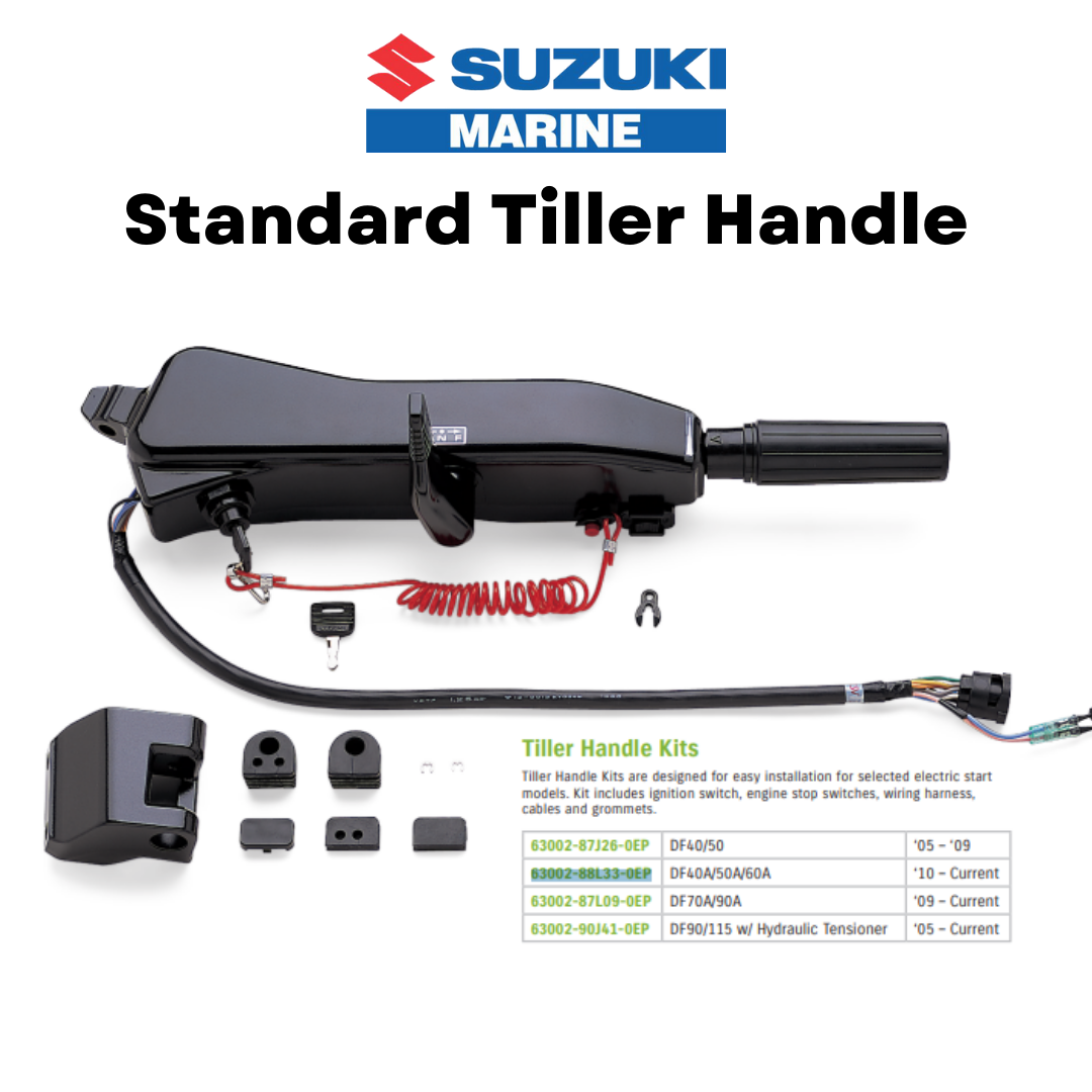 Suzuki 40 HP DF40ATL4 - Outboard Motor-Boat Outfitting-Standard Tiller Handle-4-Tiny Boat Nation