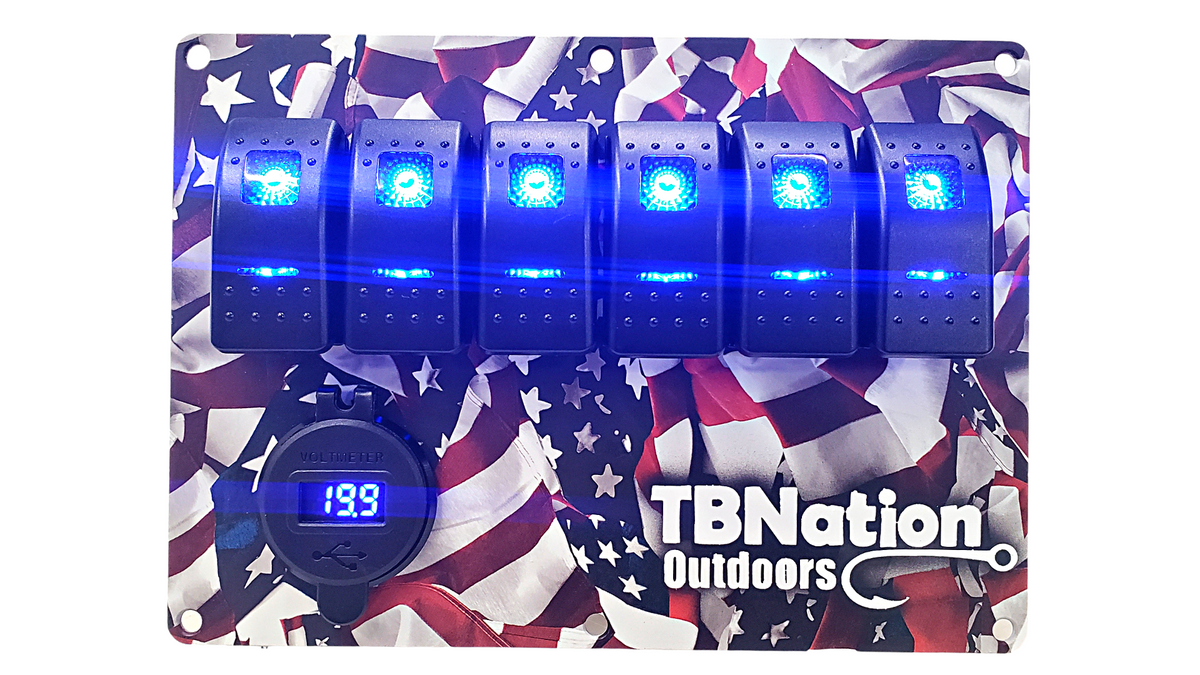 TBNation Switch Panel | Assorted Colors | 6 gang rocker switch panels-Electrical-39-Tiny Boat Nation