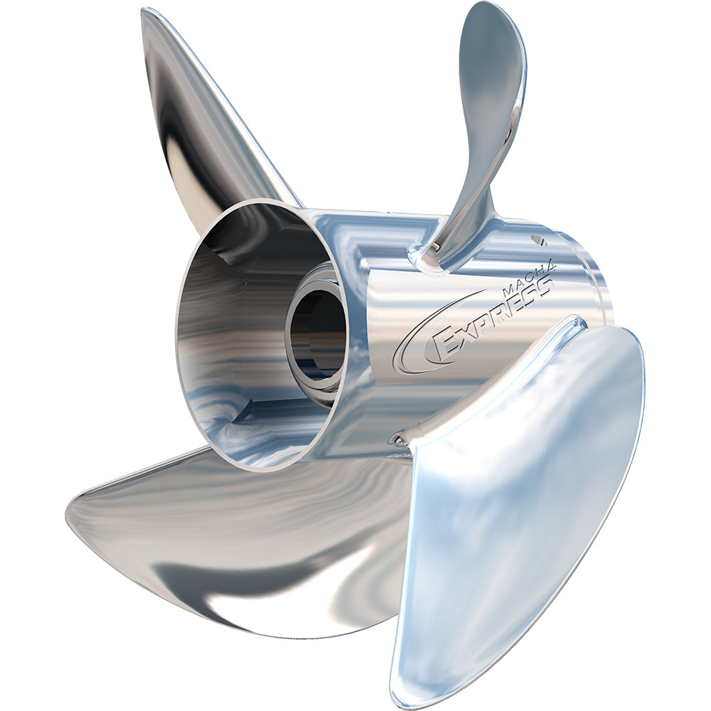 Turning Point Express® Mach4 Left Hand Stainless Steel Propeller - EX1-EX2-1317-4L - 13.25&quot; x 17&quot; - 4-Blade-Boat Outfitting-1-Tiny Boat Nation