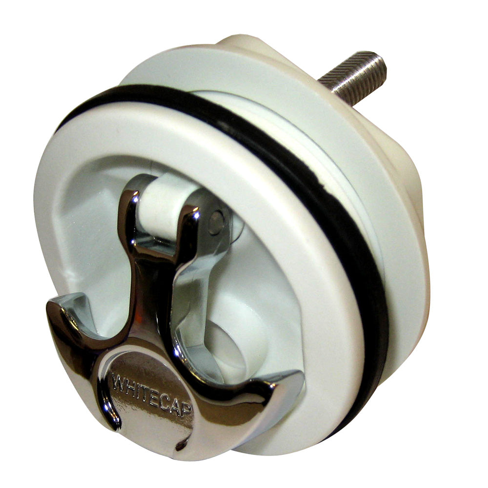 Whitecap T-Handle Latch - Chrome Plated Zamac-White Nylon - No Lock - Freshwater Use Only-Marine Hardware-1-Tiny Boat Nation