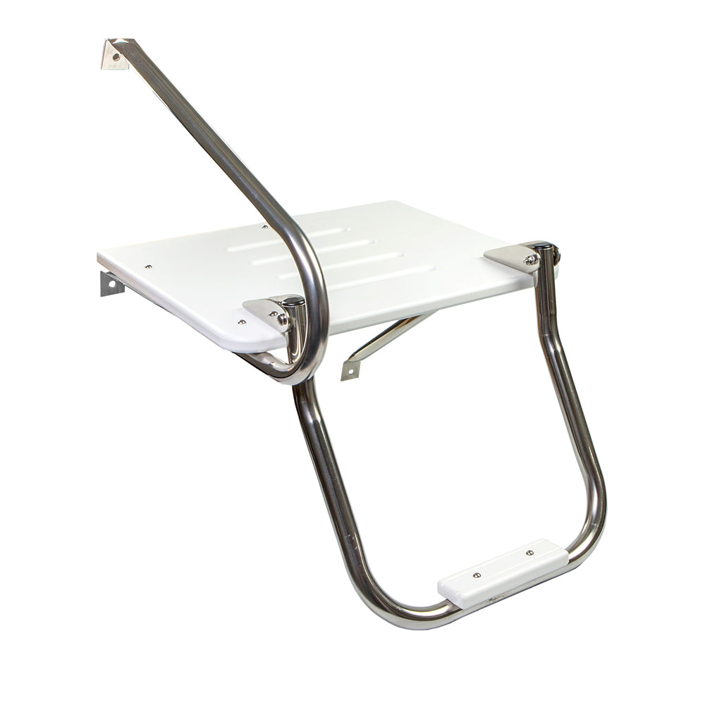 Whitecap White Poly Swim Platform w-Ladder f-Outboard Motors-Marine Hardware-1-Tiny Boat Nation